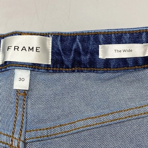 NEW FRAME Women’s The Wide Leg High Rise Stretch Jeans Rival Blue Size 30 - Picture 6 of 10